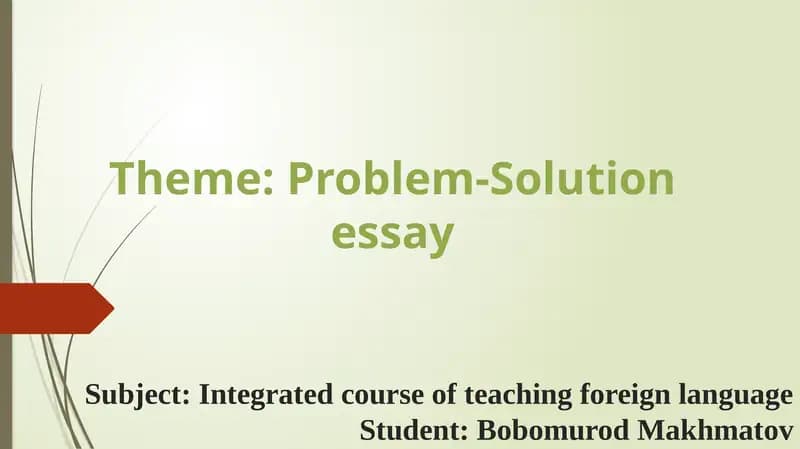 Problem-Solution essay