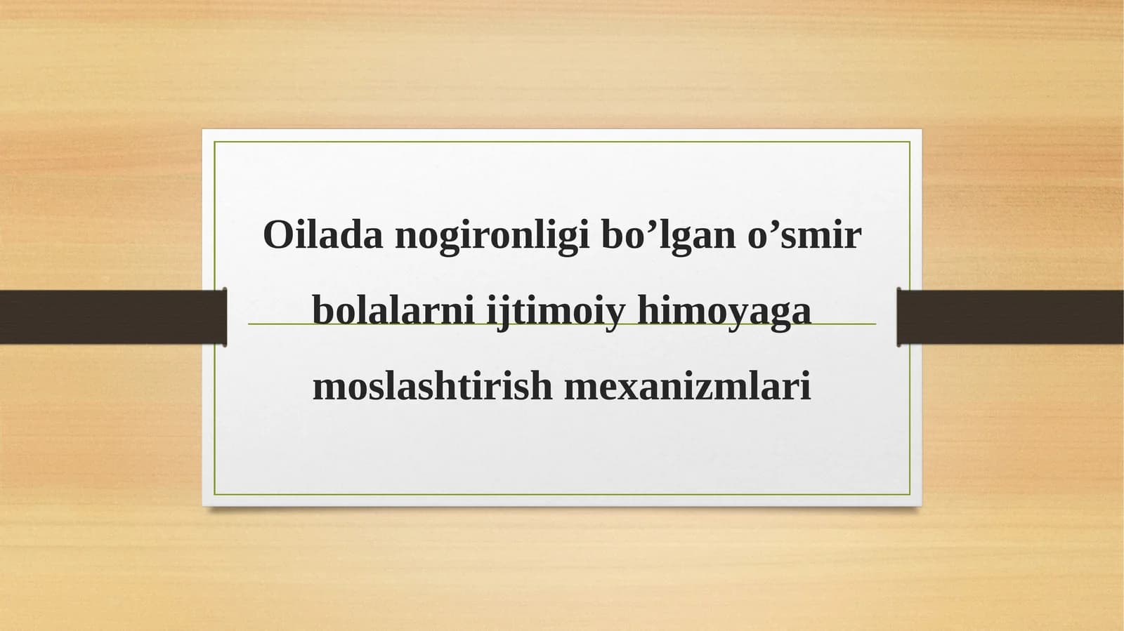 Nogironlik sohasidagi davlat siyosati
