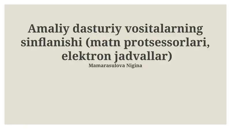 Amaliy Dasturiy Ta'minot Vositalari