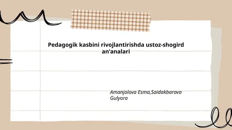 Ustoz-shogird an'analari tarixi
