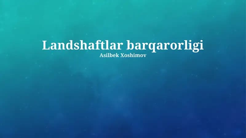Landshaftlar barqarorligi