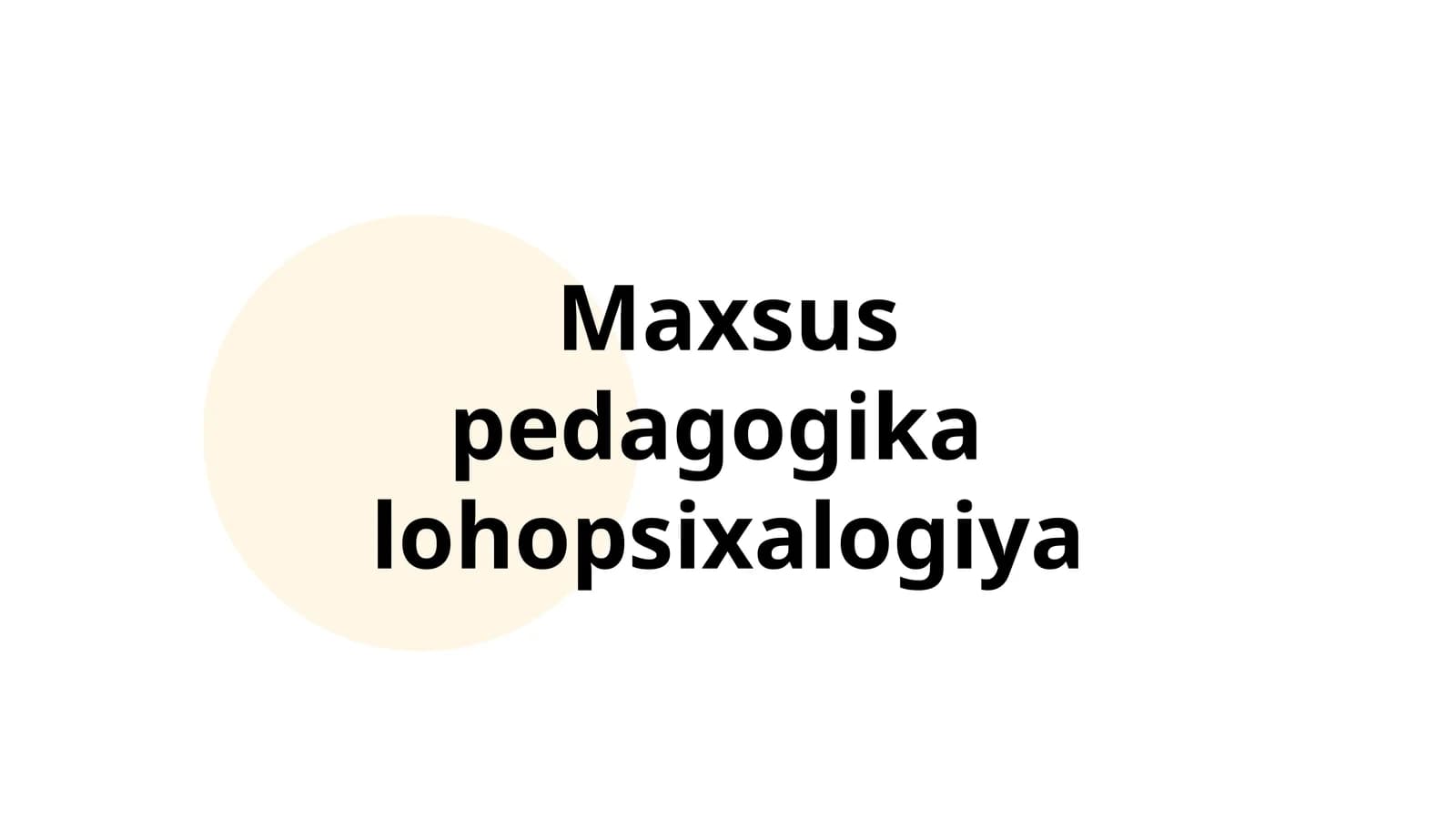 Maxsus pedagogika lohopediya yonalishi MPL_CU_22 guruh talabasi Omonova Layloning maxsus pedagogika lohopsixalogiya fanidan mustaqil talim uchun tayyorlagan taqdimoti