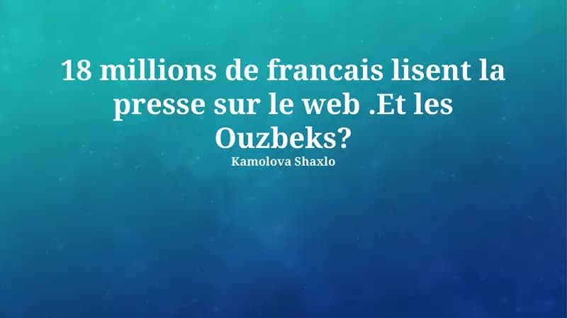 La consommation de presse en ligne en Ouzbékistan: un aperçu