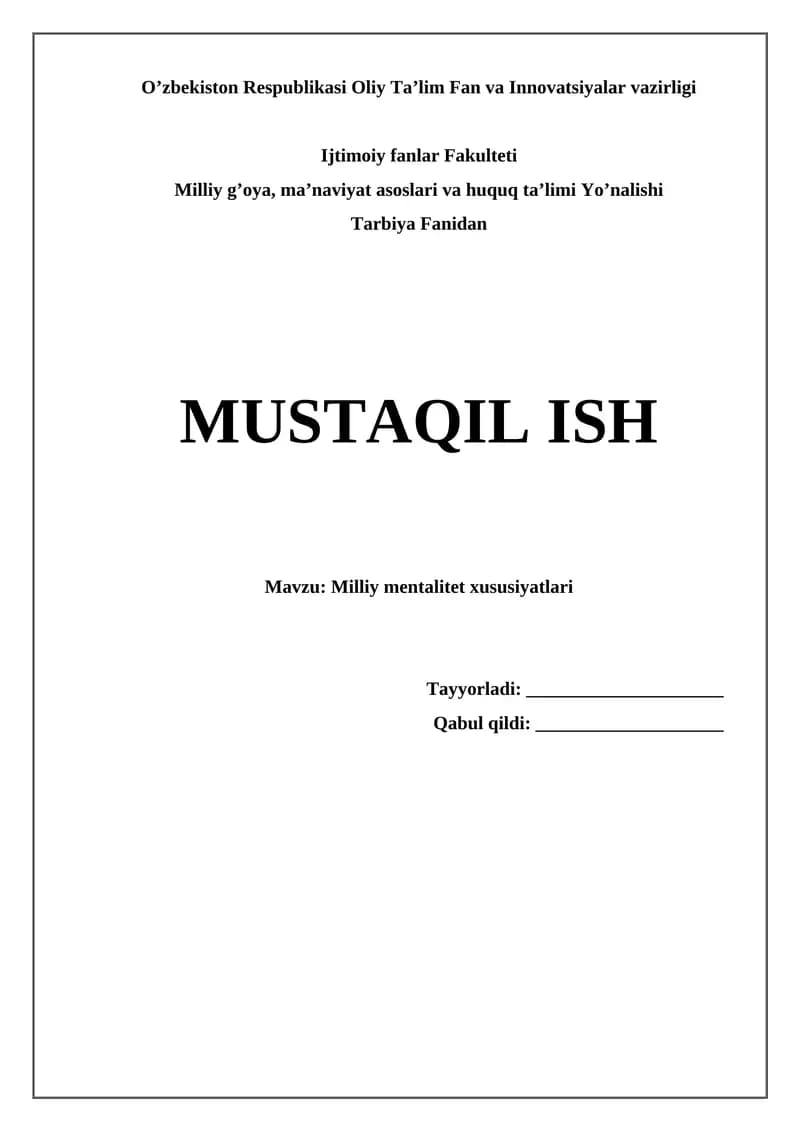 Mustaqil ish