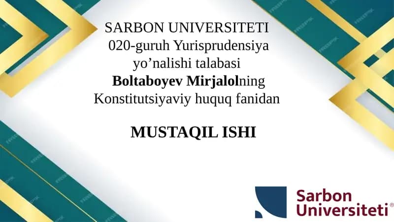 Huquq Ustuvorligi tushunchasi va mohiyati