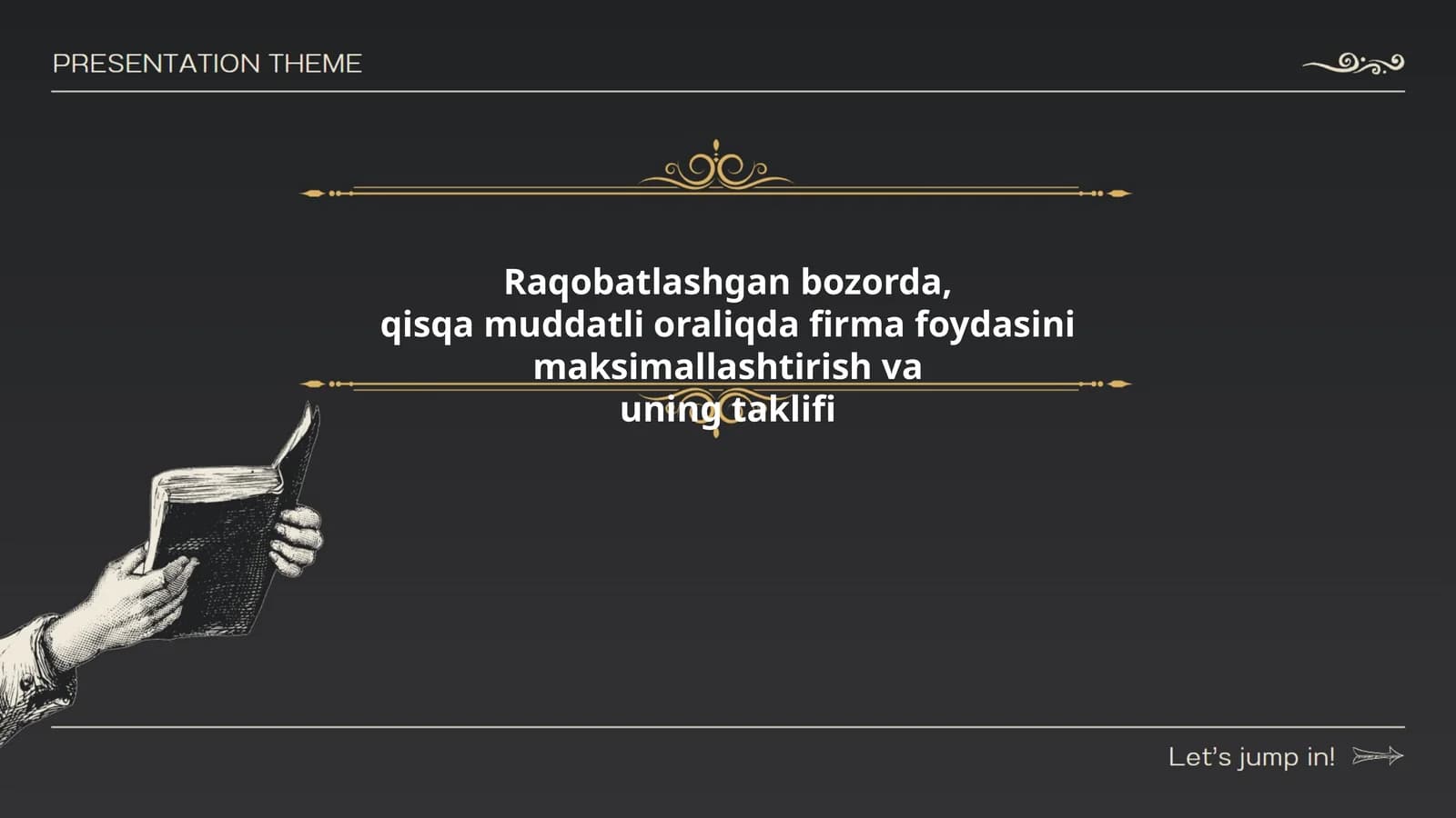 Raqobatlashgan bozorda, qisqa muddatli oraliqda firma foydasini maksimallashtirish va uning taklifi
