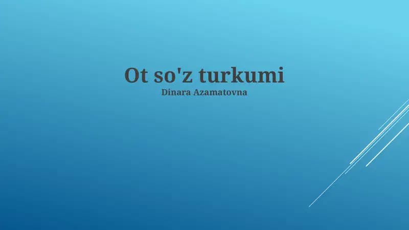 Ot so'z turkumi