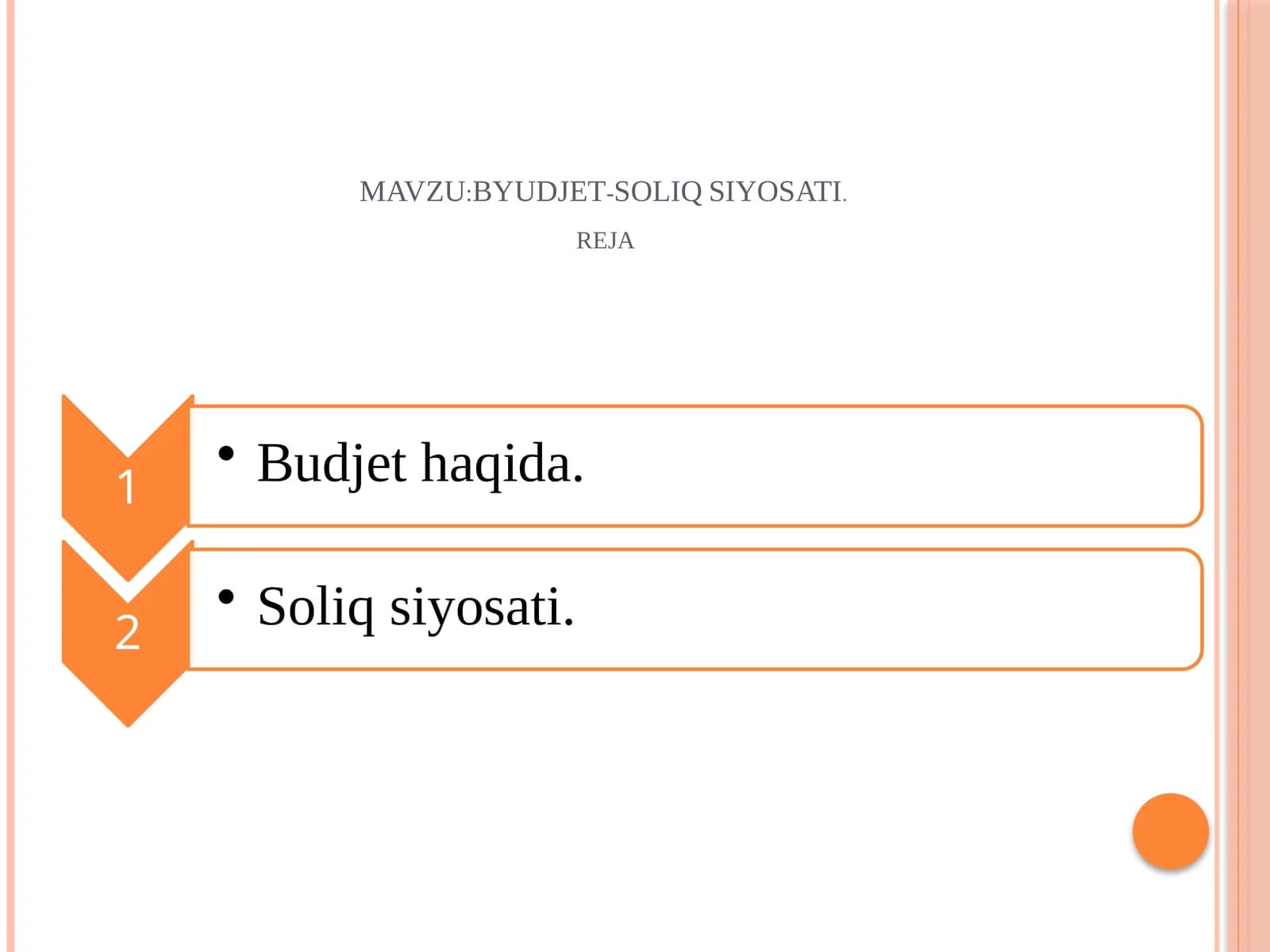 BYUDJET-SOLIQ SIYOSATI