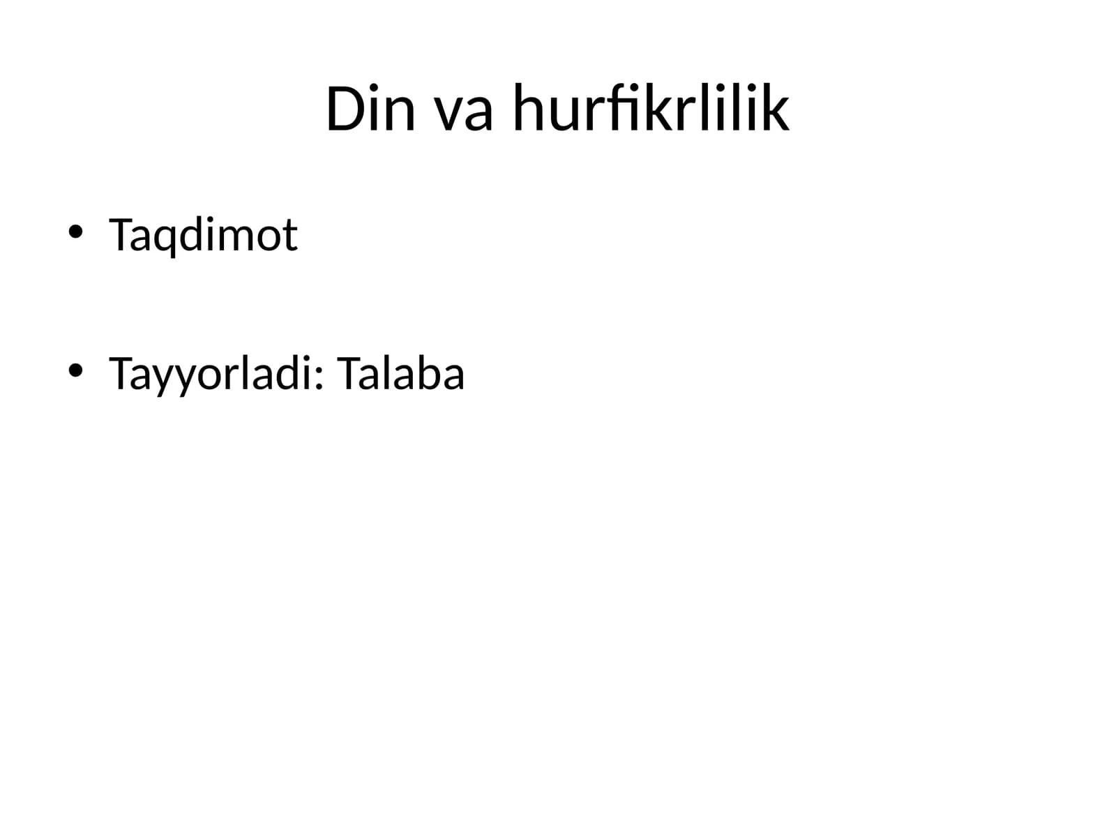 Din va hurfikrlilik
