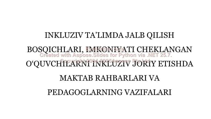 Inkluziv ta’limda jalb qilish bosqichlari