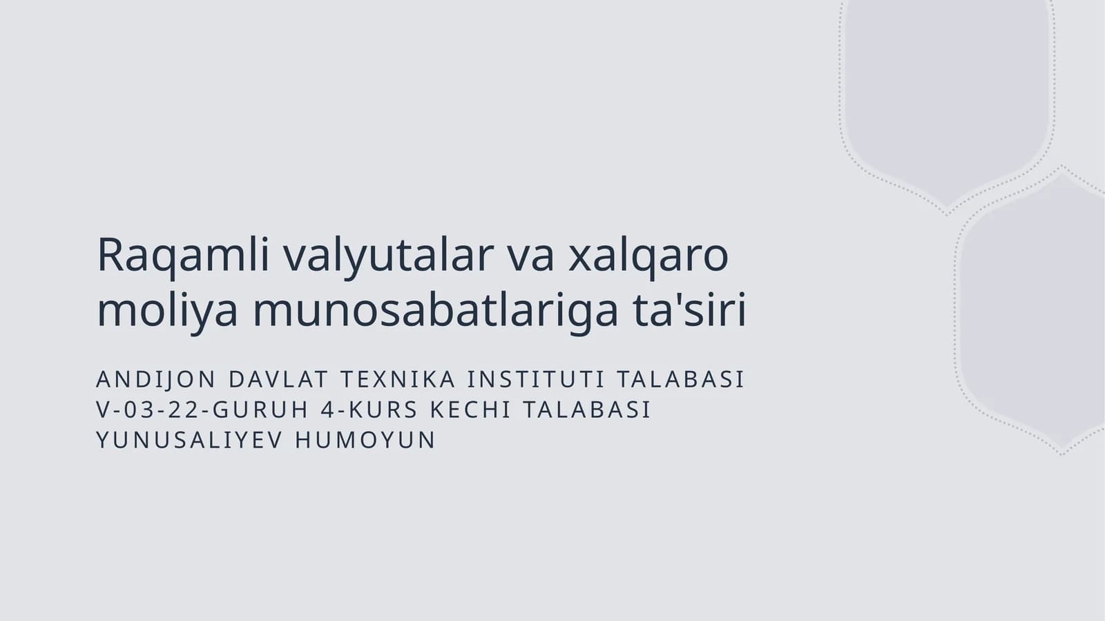 Raqamli valyutalar va xalqaro moliya munosabatlariga ta'siri