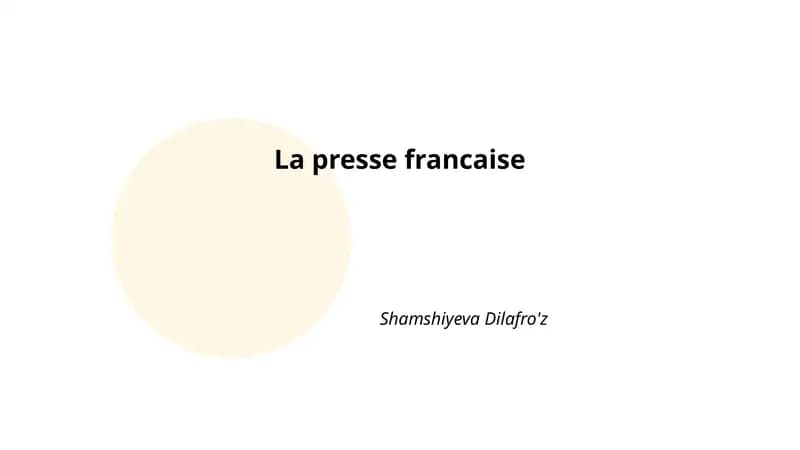 La presse francaise