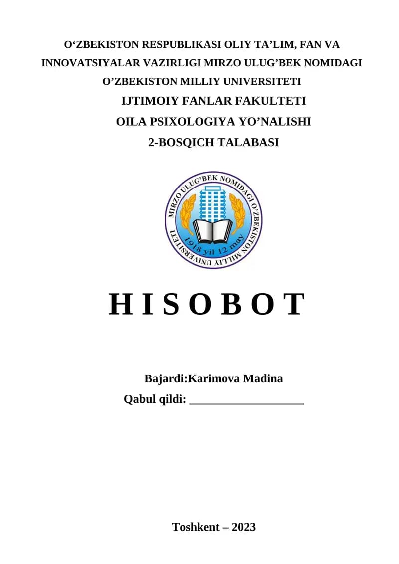 O'zbek bolalar psixologiyasi mashg'uloti