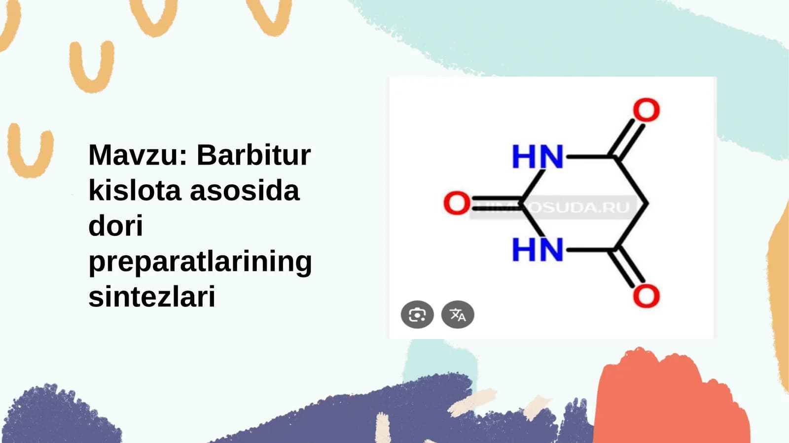 Barbitur kislota asosidagi dori preparatlarining sintezi
