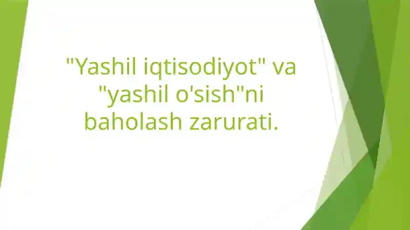 Yashiliqtisodiyot va yashilo'sish