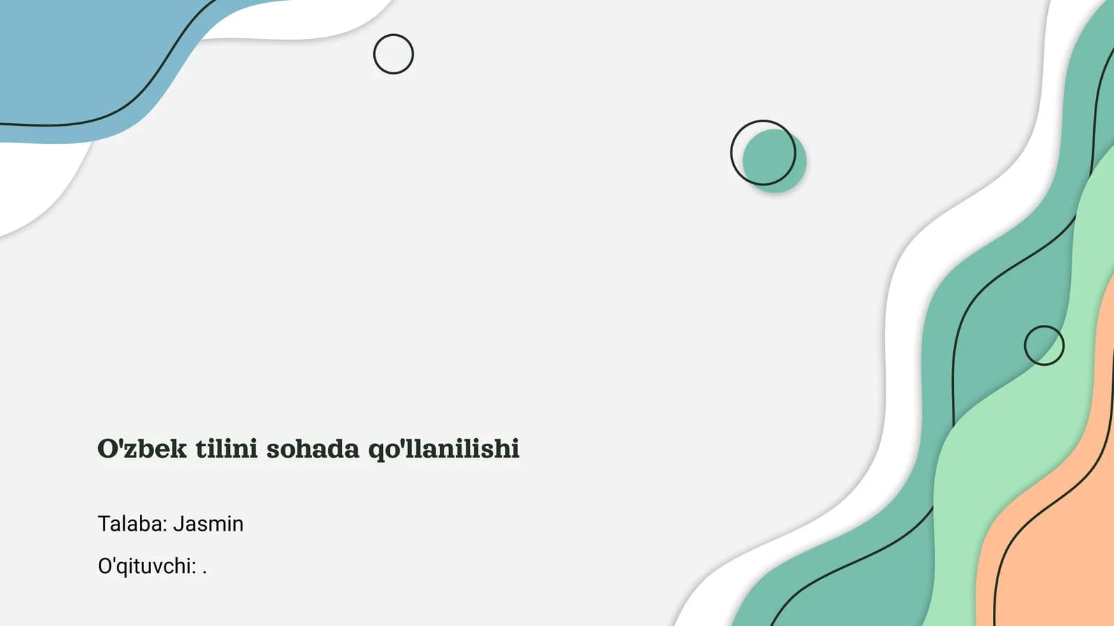 O'zbek tilini sohada qo'llanilishi