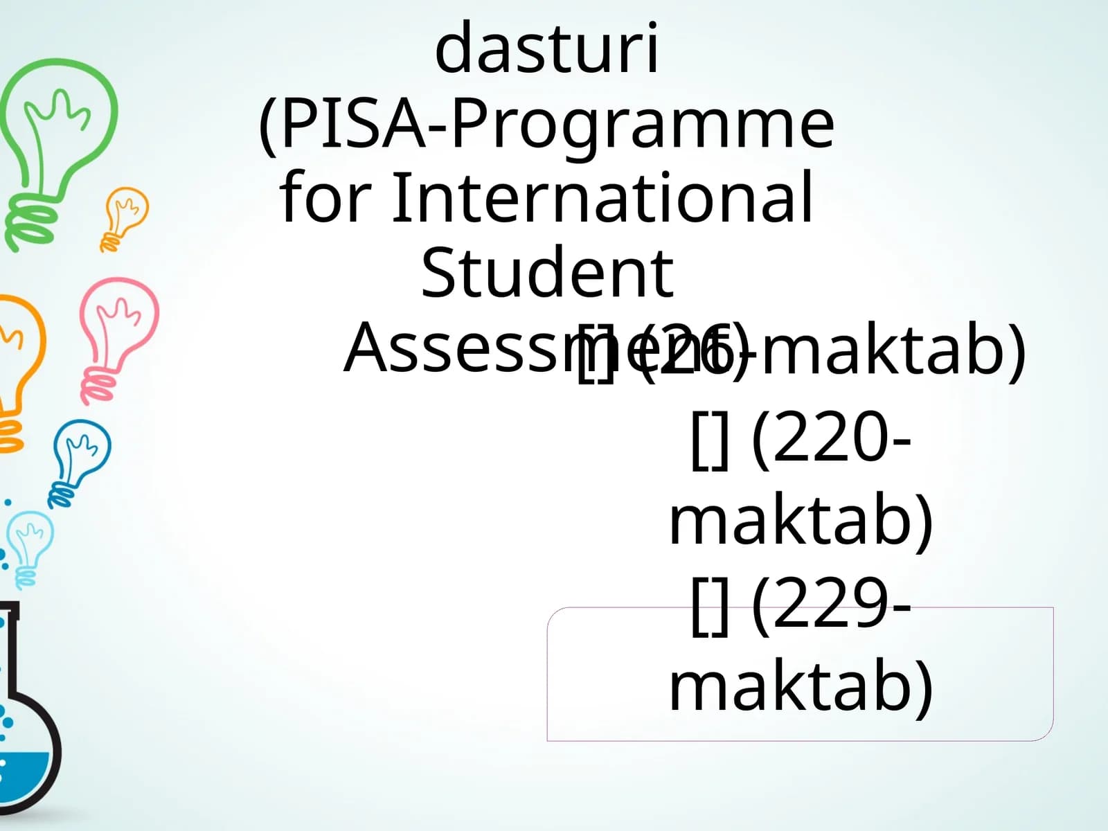PISA-International talabalar baholash dasturi