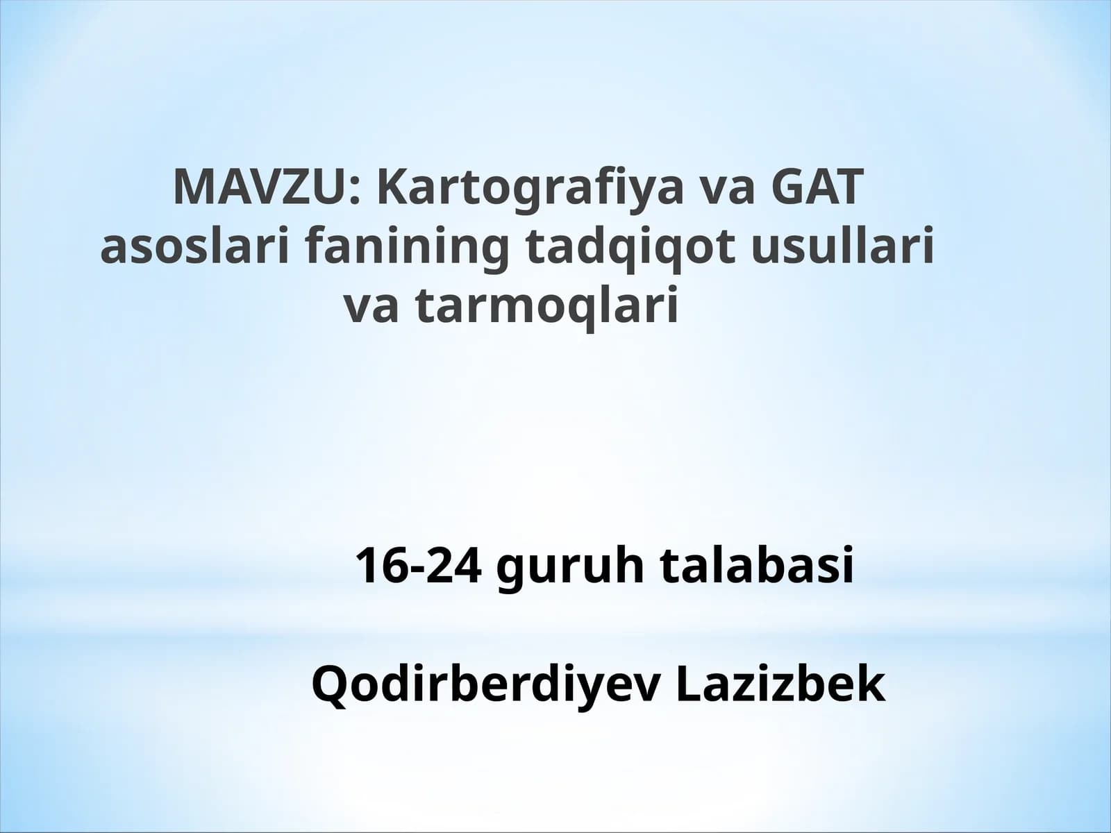 Kartografiya va GAT asoslari