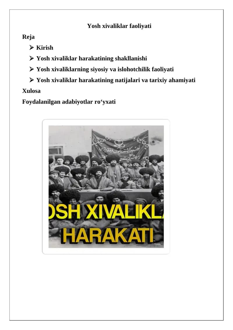 Yosh xivaliklar faoliyati