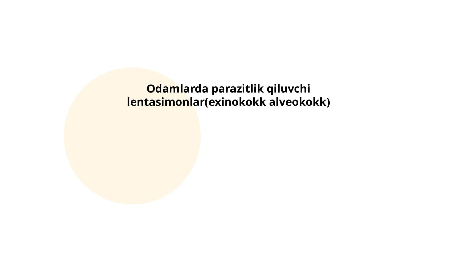 Odamlarda parazitlik qiluvchi lentasimonlar(exinokokk alveokokk)