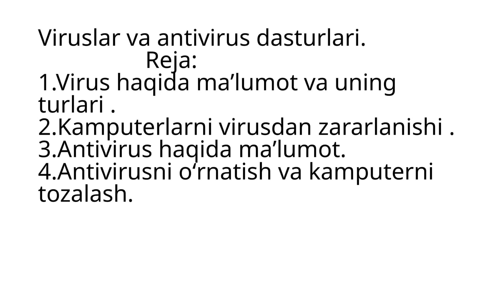 Viruslar va antivirus dasturlari