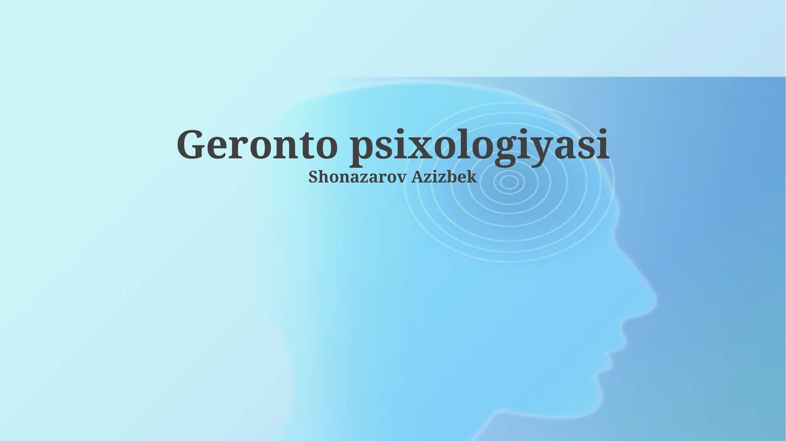 Geronto psixologiyasi