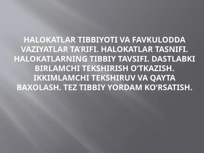 Halokatlar tibbiyoti