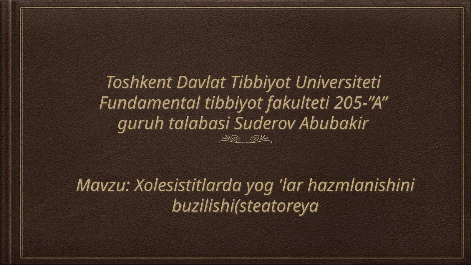 Xolesistitlarda yog 'lar hazmlanishini buzilishi(steatoreya)
