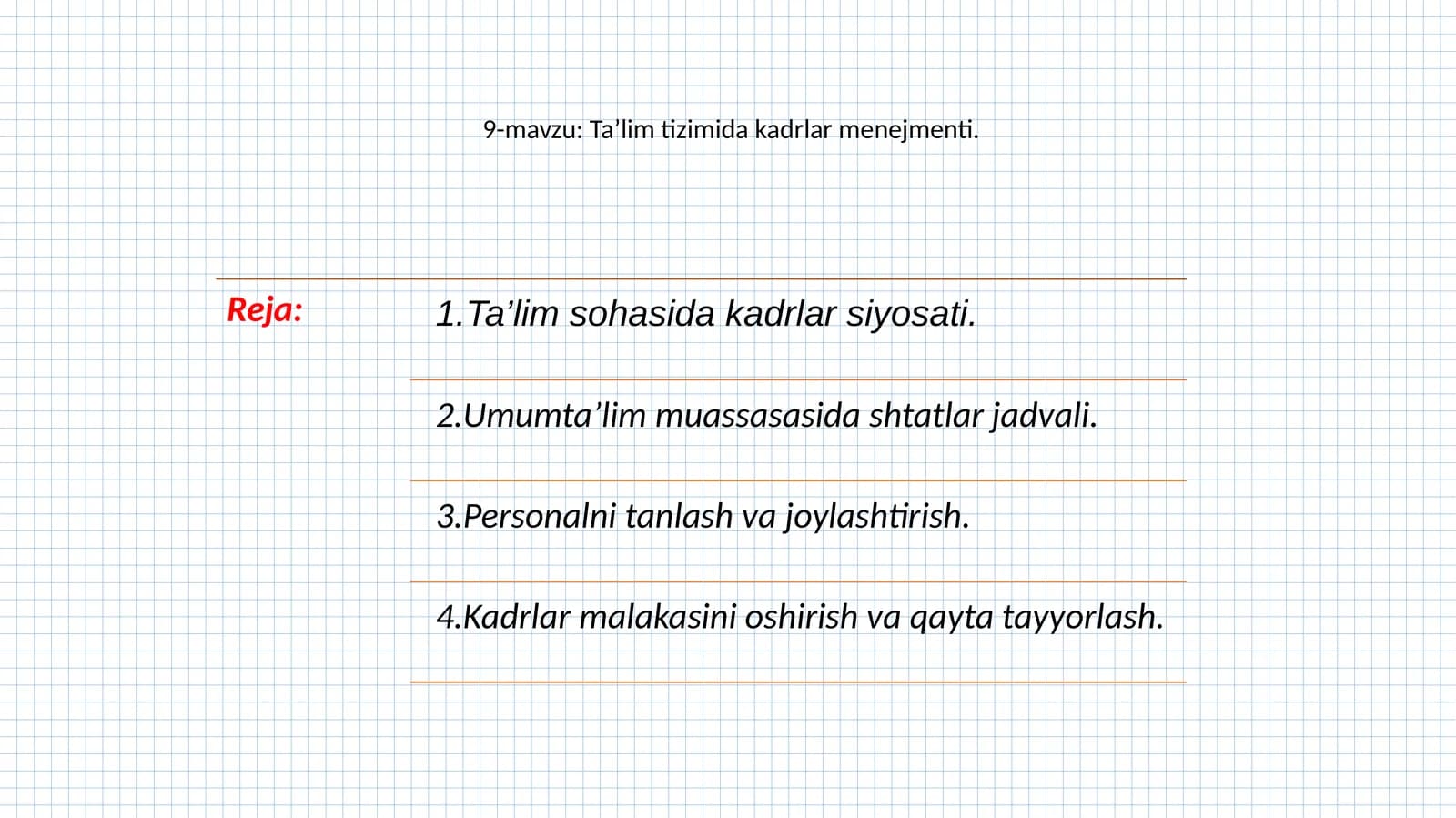 Ta’lim tizimida kadrlar menejmenti