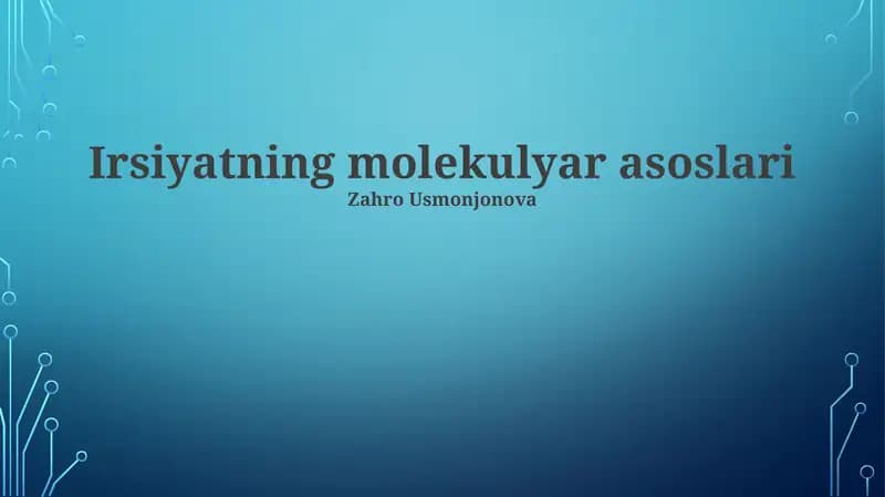 Irsiyatning molekulyar asoslari