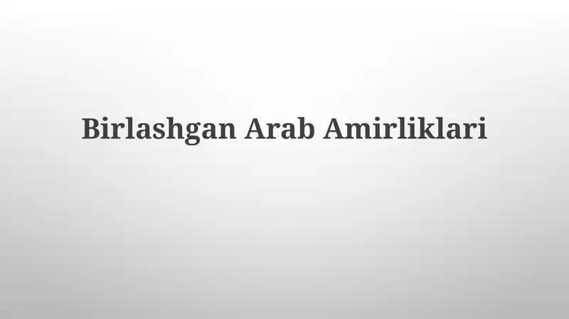 BirlashganArabAmirliklari