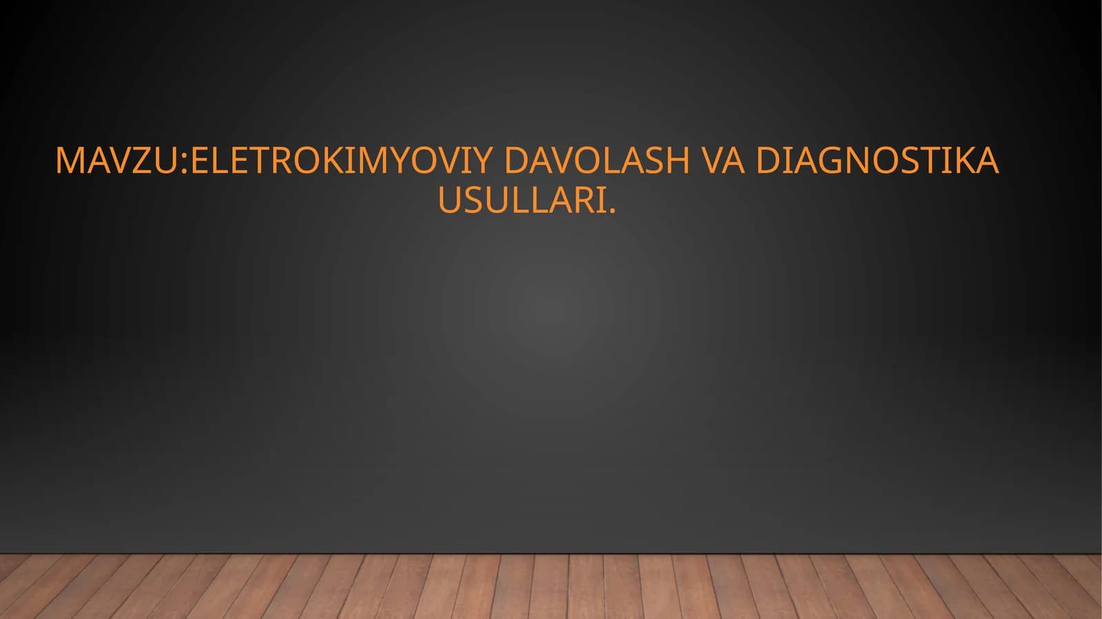 Eletrokimyoviy davolash va diagnostika usullari
