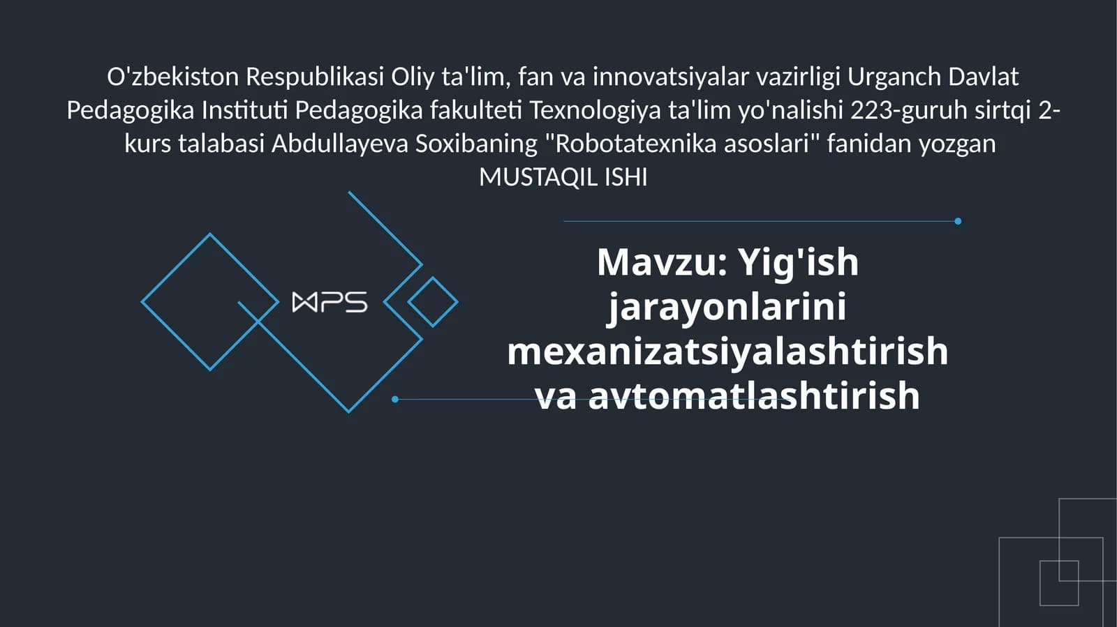 Robotatexnika asoslari