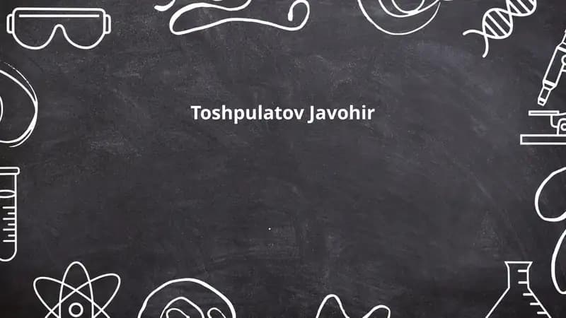 Toshpulatov Javohirning tarjimai holi va ta'limi