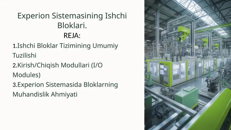Experion Sistemasining Ishchi Bloklari