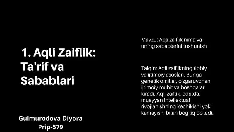 Aqli Zaiflik: Ta'rif va Sabablari