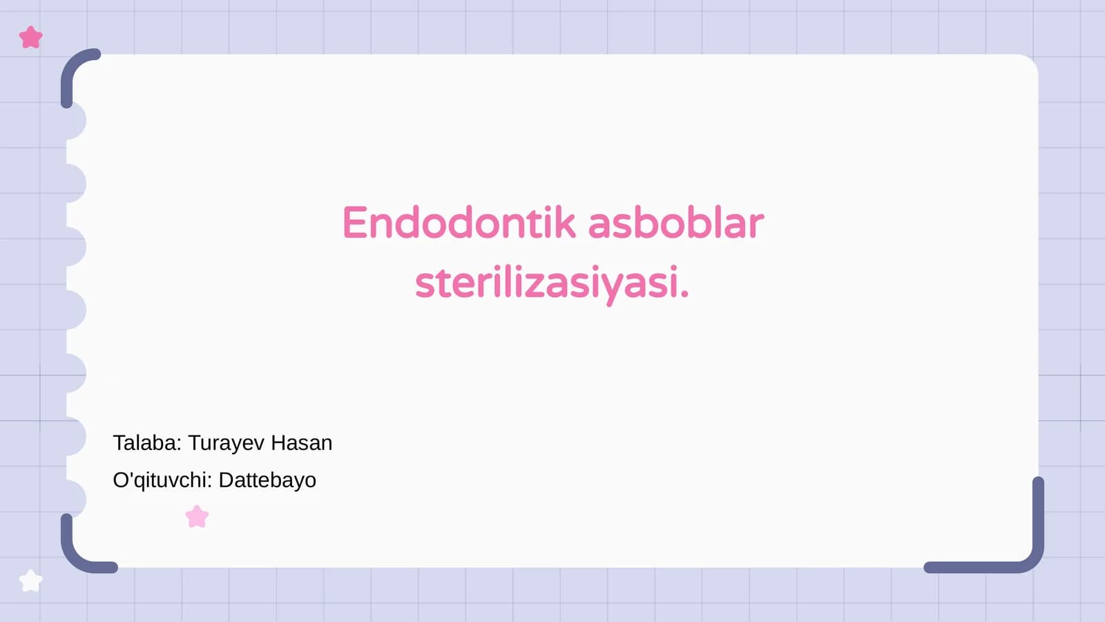 Endodontik asboblar sterilizasiyasi