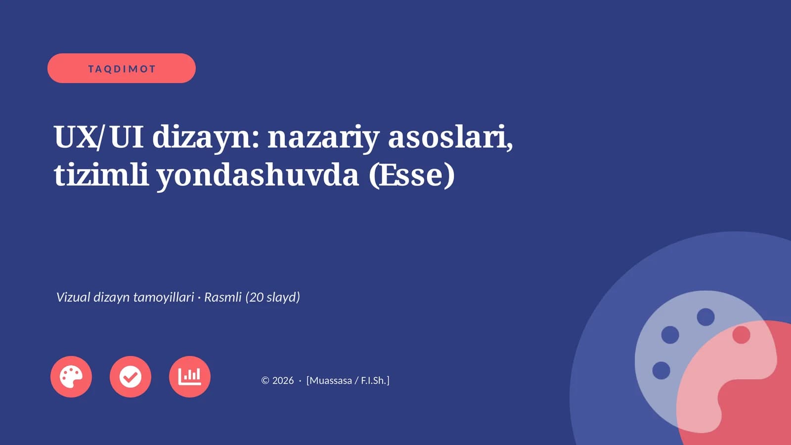 UX/UI dizayn: nazariy asoslari, tizimli yondashuvda (Esse)