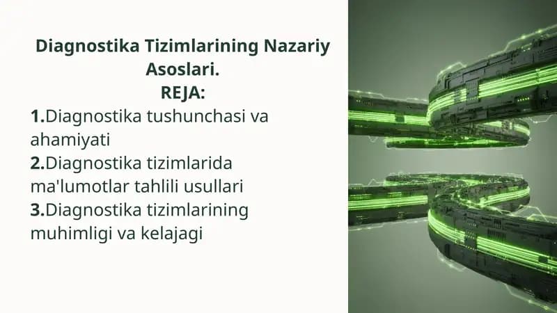Diagnostika Tizimlarining Nazariy Asoslari