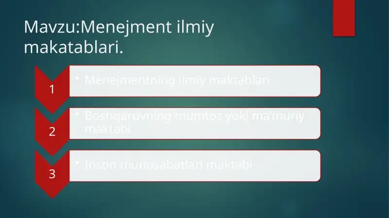 Menejment ilmiy maktablari
