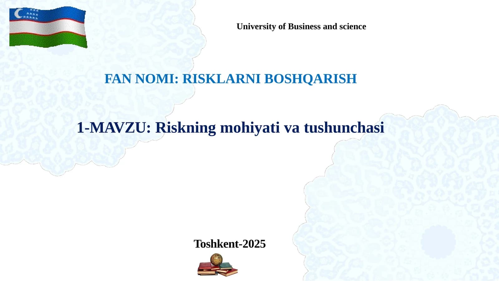Riskning mohiyati va tushunchasi