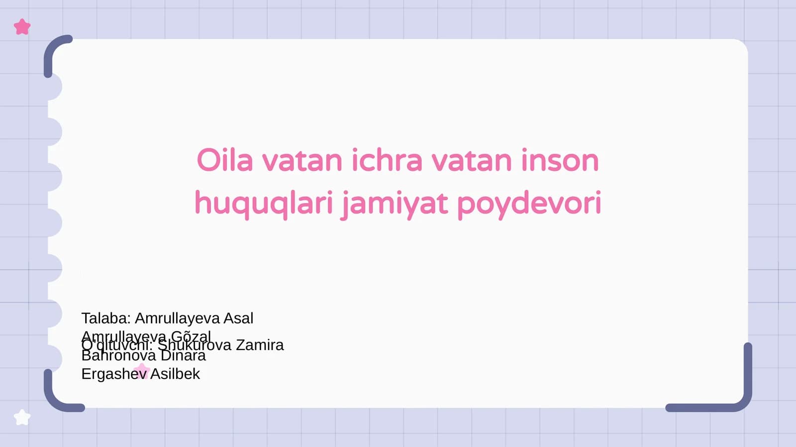 Oila vatan ichra vatan inson huquqlari jamiyat poydevori