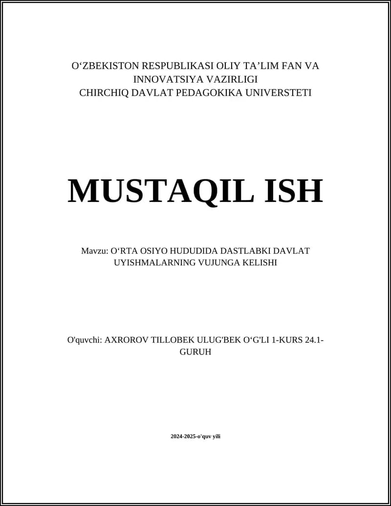 Oʻrta Osiyo davlatlari
