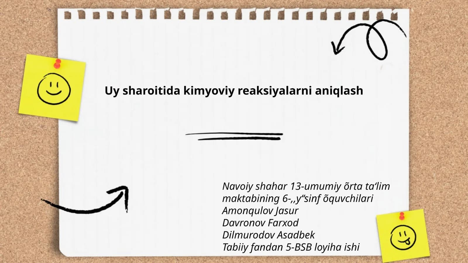 Uy sharoitida kimyoviy reaksiyalarni aniqlash