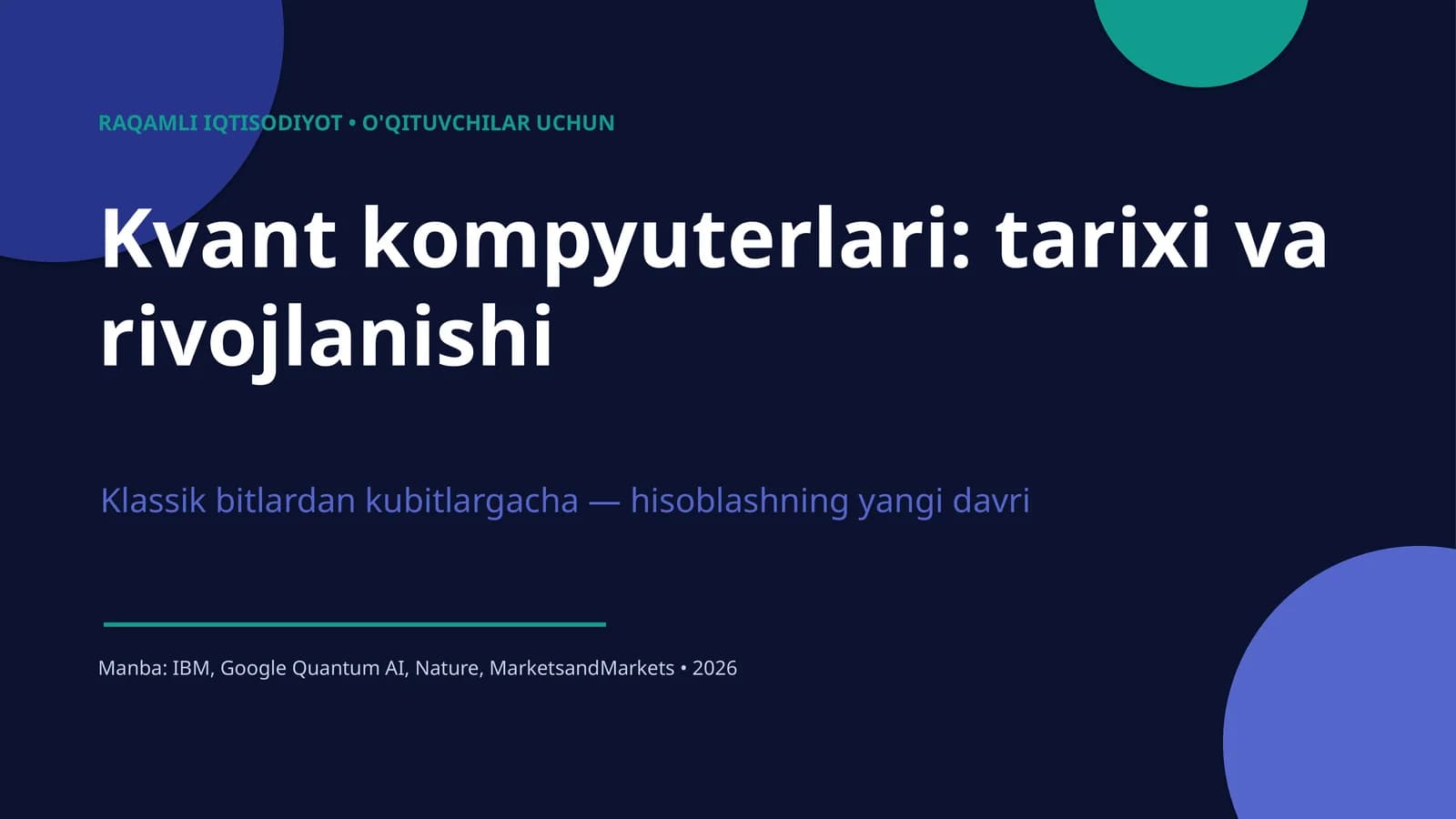 Kvant kompyuterlari: tarixi va rivojlanishi