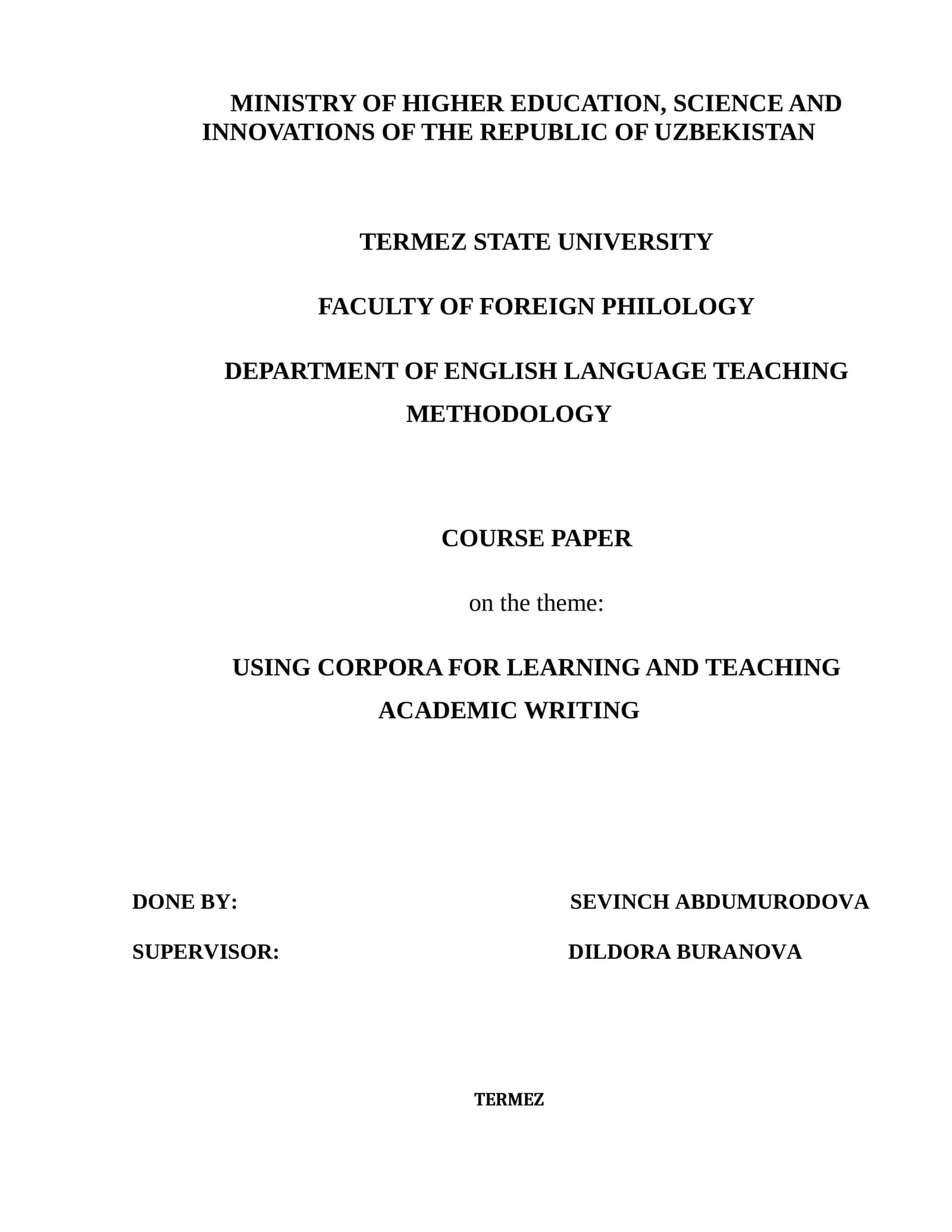 Using corpora for learning and teaching academic writing