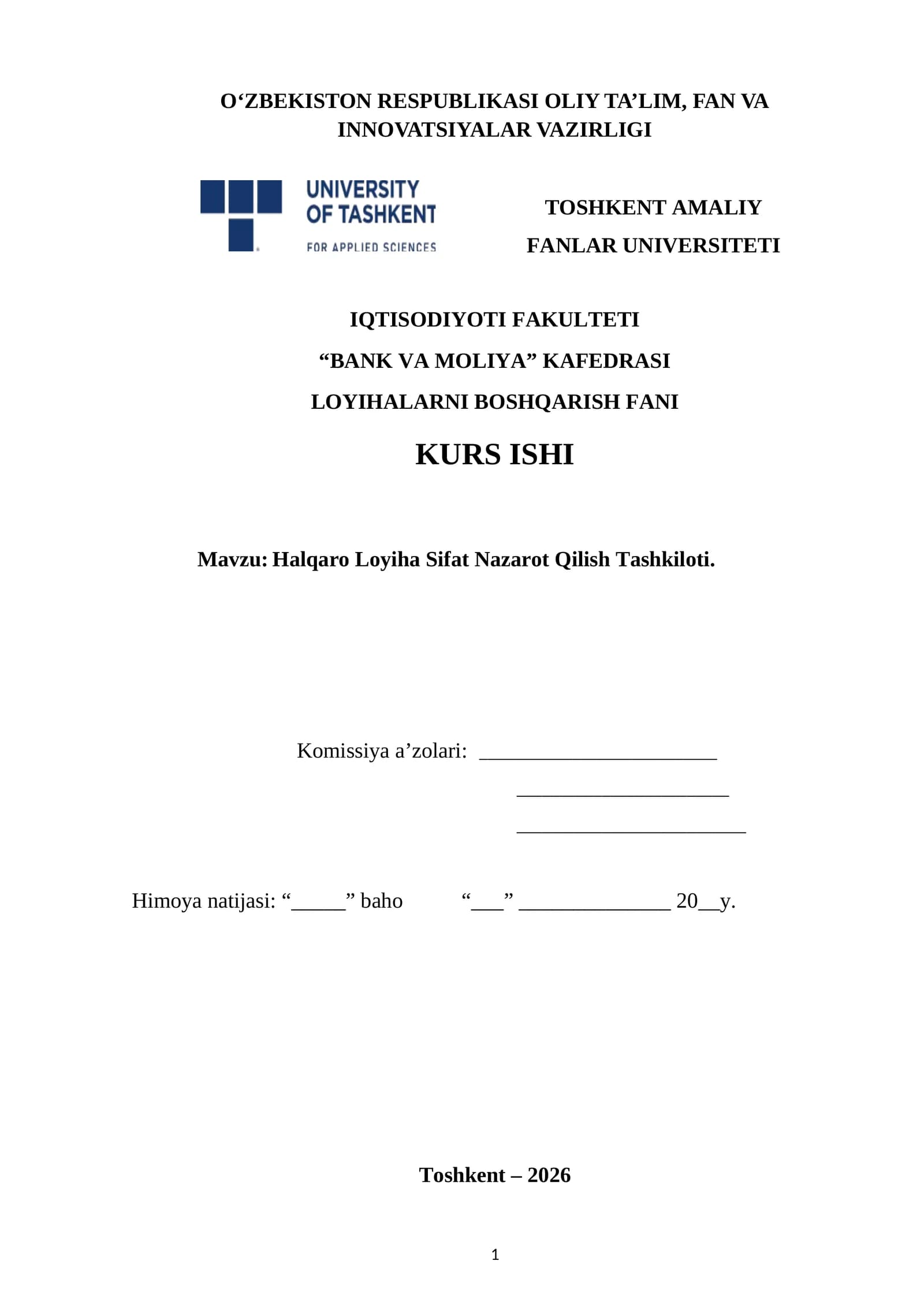 Halqaro Loyiha Sifat Nazarot Qilish Tashkiloti