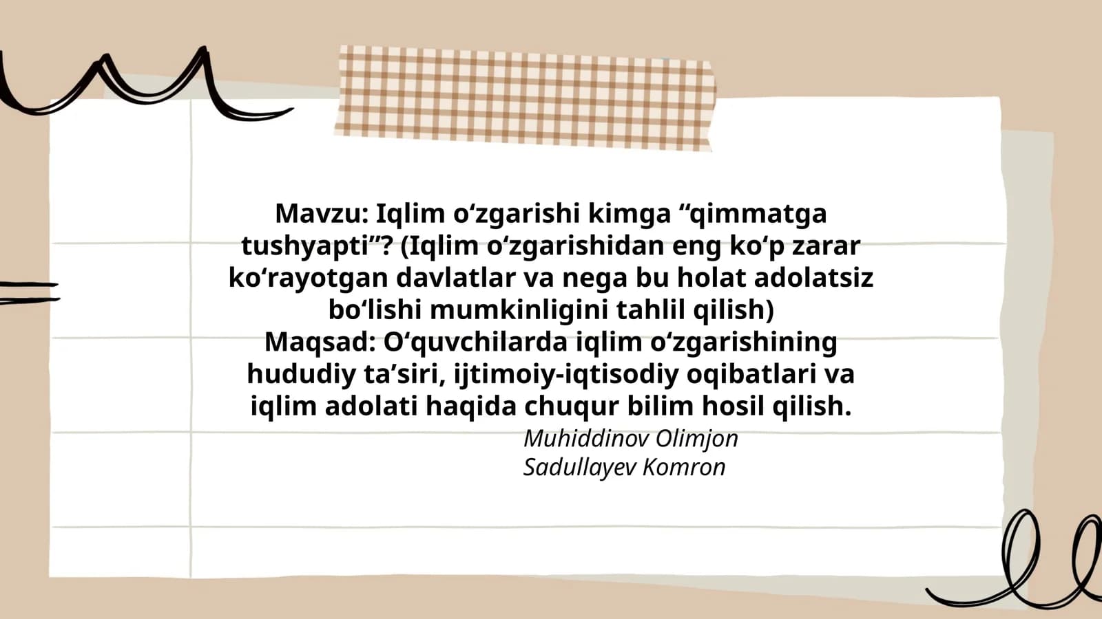 Iqlim oʻzgarishi kimga “qimmatga tushyapti”?