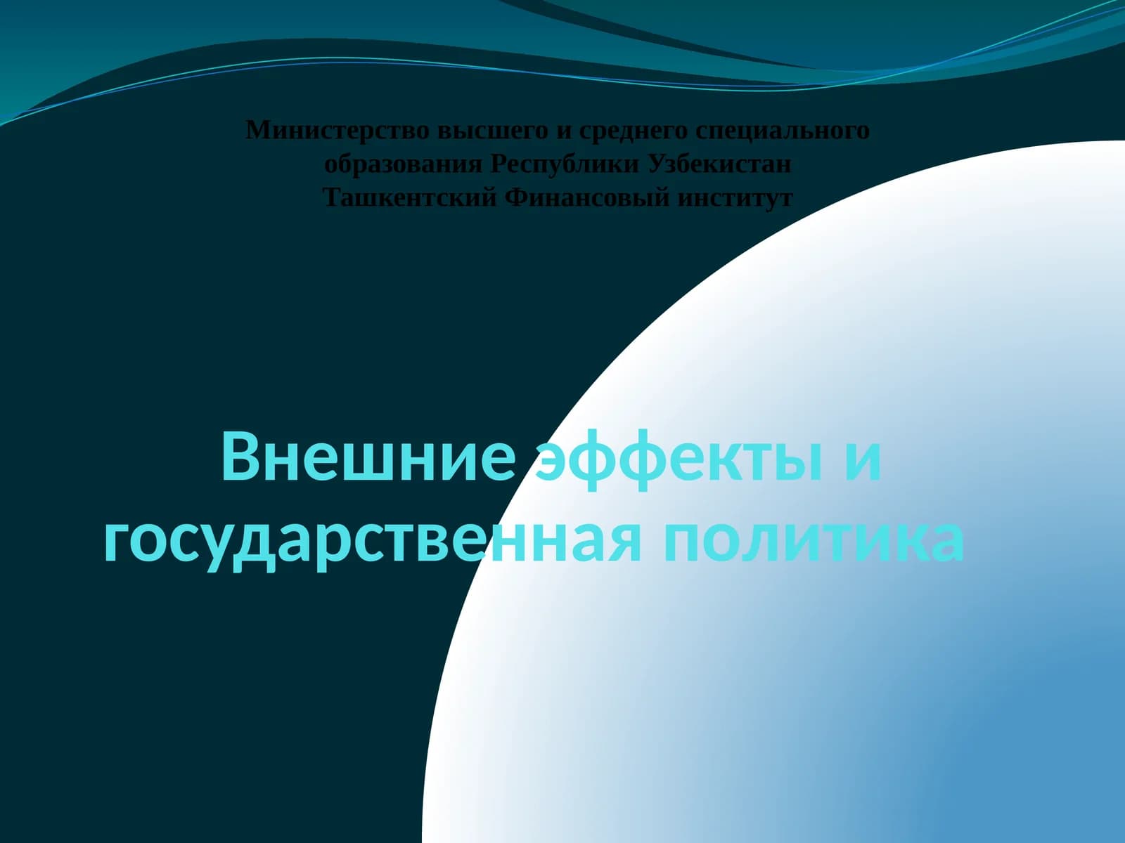 Внешние эффекты и государственная политика