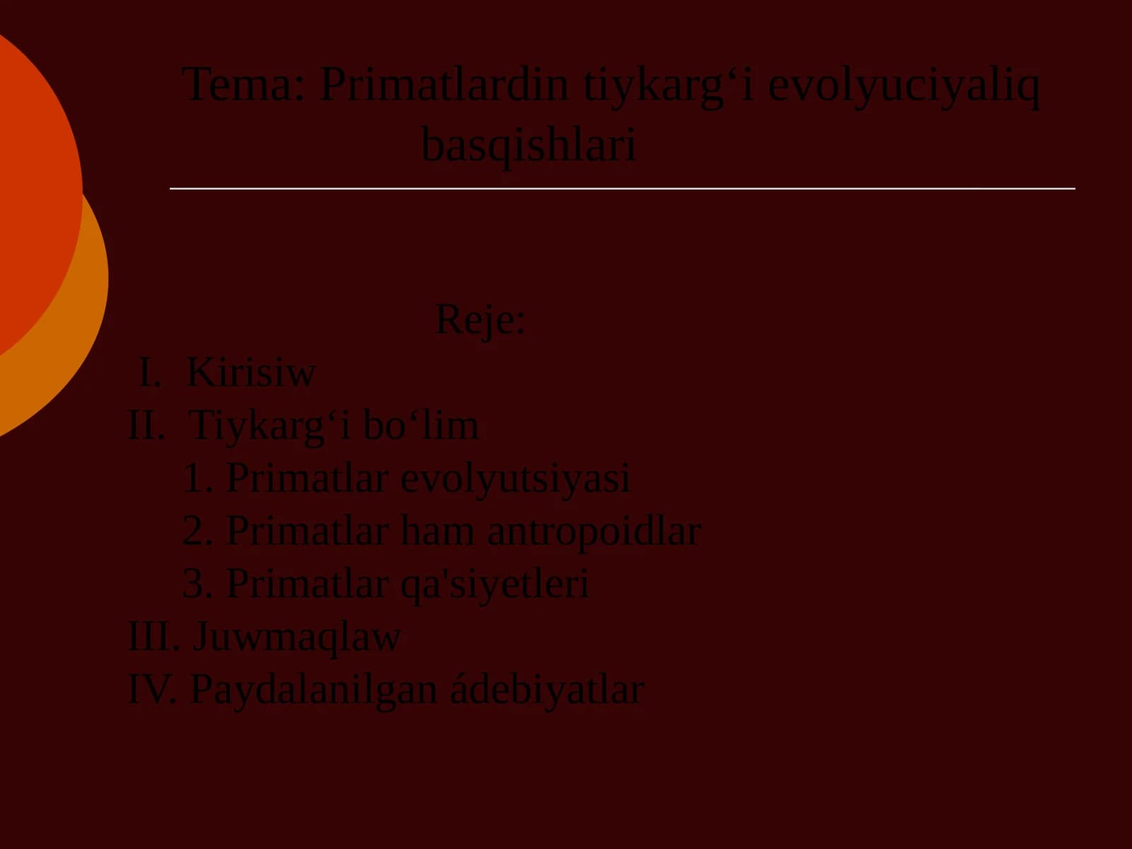 Primatlardin tiykargʻi evolyuciyaliq basqishlari